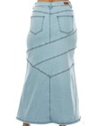 Nwt Be Girl Size Small - 3xl Long Modest Jean Skirt Maxi Denim Asymmetrical Seam