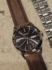 Seiko Men   s Watch Solar Gold Silver Tone V158-0ab0 37mm 