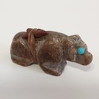 3 Native American Zuni Mini Fetish Bear  Mountain Lion   Jet Black Horse 2 