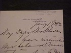 1892 Warner Miller Autographed Signed Handwritten Letter New York Senator 