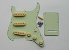 Mint Green Sss Pickguard trem Cover W  Cream Pickup Covers knobs tips Fits Strat