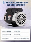 3hp Spl Air Compressor Electric Motor 230v 3450rpm 56 Frame Dual Cw ccw Rotation