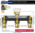 3 Way Garden Hose Splitter high Flow Outdoor Faucet Splitter hose Splitter With