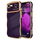  For Iphone 16e Case For Women Girls  Cute Wave For Iphone 16e 6 1  Dark Purple