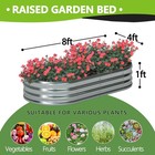 8x4x1ft Galvanized Oval Raised Garden Bed 2 Pack Metal Outdoor Planter Silver