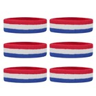 6 Pieces Sports Headbands Terry Cloth Sweat Absorbing Head Band For Tennis Gym