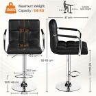 Bar Stools Set Of 2  Height Adjustable Bar Chairs With Large Steel Home Kitchen