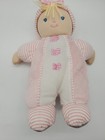 Kids Preferred Baby Doll Blonde Pink Hat Ribbon Bows Stripes 11  Plush Lovey 