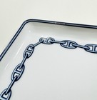 Herm  s Chaine D   ancre Tray Plate Blue White Change Jewelry Car Keys Porcelain 1