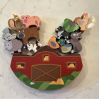 Brybelly Balancing Wooden Farm Toy Set With Shrub And Animals