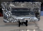 Arthur Court Aluminum Bunny Rabbit Serving Tray Platter Holiday Decor 12   