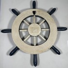 Wooden Ship Wheel Nautical Boat Ship Wheel Wall Decor Red White Blue 12   