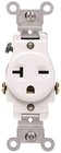 Leviton 20-amp  250-volt  Narrow Body Single Receptacle  Leviton  White