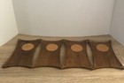 Vintage Mid Century Coronet Hard Wooden Cork Coasters Trays Japan Set Of 4 Mcm