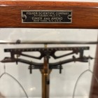 Fisher Scientific Co  Antique Apothecary Beam Balance Scale In Wooden Glass Case