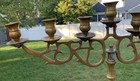 Vintage Antiqueheavyweight Brass Menorah Candleabra 7 Branch Candle Holder Large