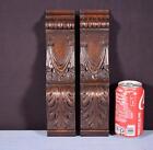 Pair Of 11  French Antique Highly Carved Corbels pillars brackets Solid Walnut