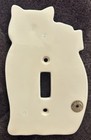 Vtg 80s Takahashi Japan White Cat Blue Eyes Bow Flowers Light Switch Wall Plate