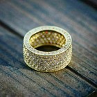 2ct Vvs1 Round Cut Lab Created Diamond Men s Anniversary 14k Yellow Gold Fn Ring