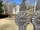 Antique 3 Mounted Cast Iron Finials Folk Art Decor