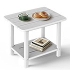 Hdpe 2-tier Outdoor Side Table Patio End Table Weather Resistant