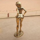 Solid Brass Female Figure Ornament Fashion Model Sculpture Desktop Copper Craft