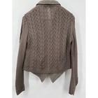 Mixed Media Wool Blend Knit Sleeve Blazer Jacket Brown Taupe Sz M Professional
