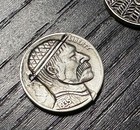 Buffalo Hobo Coin Lot - 2 Indian Skull Hand Carved   1 Usa Buffalo Nickel  4