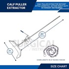 Ratchet Style Calf Puller 65    Heavy Duty Calving Extractor Stainless Veterinary