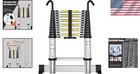 Aluminum Telescoping Ladder 12 5 Ft 330lbs Capacity Portable Extendable Multi   