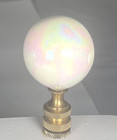 Finials Opal White Shiny Glass Marble Large Round Lamp Shade Finial New