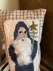 Primitive folk Art handmade rug Hooking hooked Belsnickle Santa  handmade Pillow