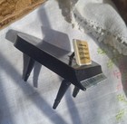 Midwest Miniature Dollhouse Black Baby Grand Piano German Sheet Music Vintage     