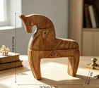Vintage 1960s Yngve Tj  der Swedish Dala Horse Red Wooden Folk Art Figurine