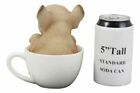 Realistic French Bulldog Teacup Statue Pet Pal Frenchie Dog Breed Figurine Decor