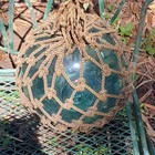 Japanese Glass Fish Net Float  Large Blue 9   Fl  Estate Vintage  Antique Thick 