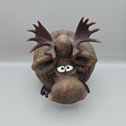 2003 Swibco Bull Moose Piggy Bank With Plug Humorous Potbelly Fat Chunky