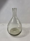 Antique Hand Blown Glass Bottle Decanter Etched Laurel Leaves 11  Clear Glass