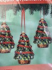 Sequin Ornament Kit Holiday Christmas Tree Sunrise Set Of 3 -mm