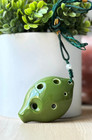 Dexterous 6 Hole Soprano C Green Glaze Pendant Ceramic Ocarina - Great Gift 