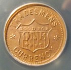 Civil War Patriotic Token Anacs Ms62 Tradesmens Currency Good For One Cent