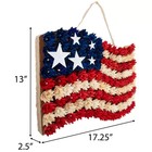17    Wide Patriotic Red White   Blue Woodchip 4th Of July Wreath Flag Door Decor