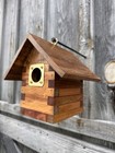 Hand Crafted Georgia Real Log Cabin Birdhouse Rustic Farmhouse Bird Watching