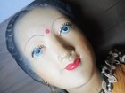Antique Folk Art Doll  india indian - 26  Tall- 1940s - Free Shippiing