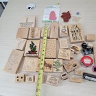 35 Pc Mixed Rubber Stamp Lot Stampin    Up Ezmount Judith Art Impressions Wood Mou