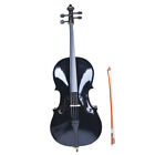 Top Grade Cello 4 4 Full Size Basswood Set With Bag bow rosin bridge Black New