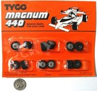 24pc 1982 Tyco Slot Car Wide Rear Wheels  foam Tires Rare Service Parts 6554 A  