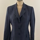 Rj Classics Sterling Womens Sz 6l Gray Plaid Wool 3 Button Equestrian Show Coat