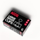 Acco Large Binder Clips Steel Wire 1 1 16  Cap 2 w Black silver Dozen 72100