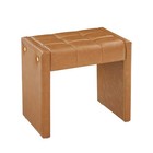 Modern Grid Tufted Vanity Bench Stool  4 33   Thick Chenille Upholstered Brown